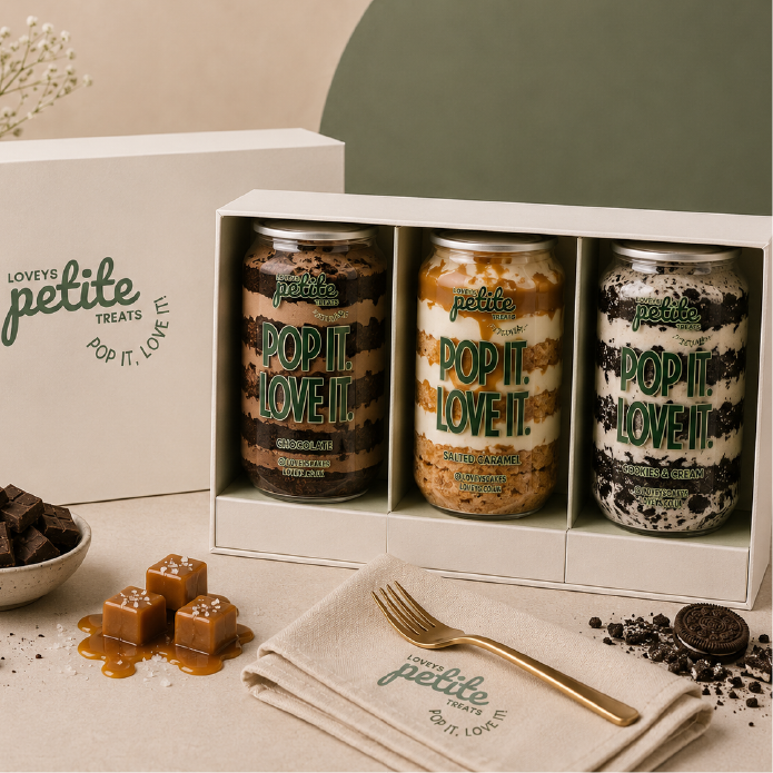 Loveys Petite Treats - Cake in a Can | Box of 3 Large Cans